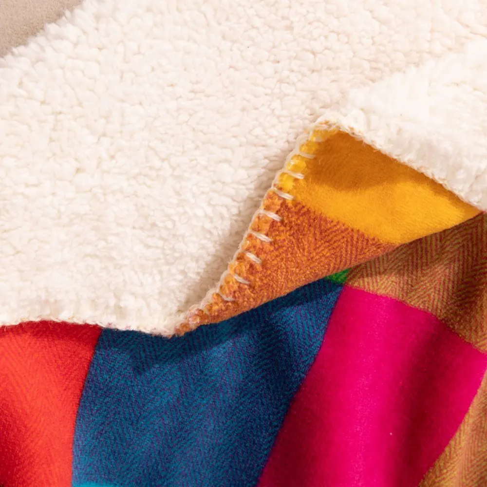double layers flannel and sherpa blanket