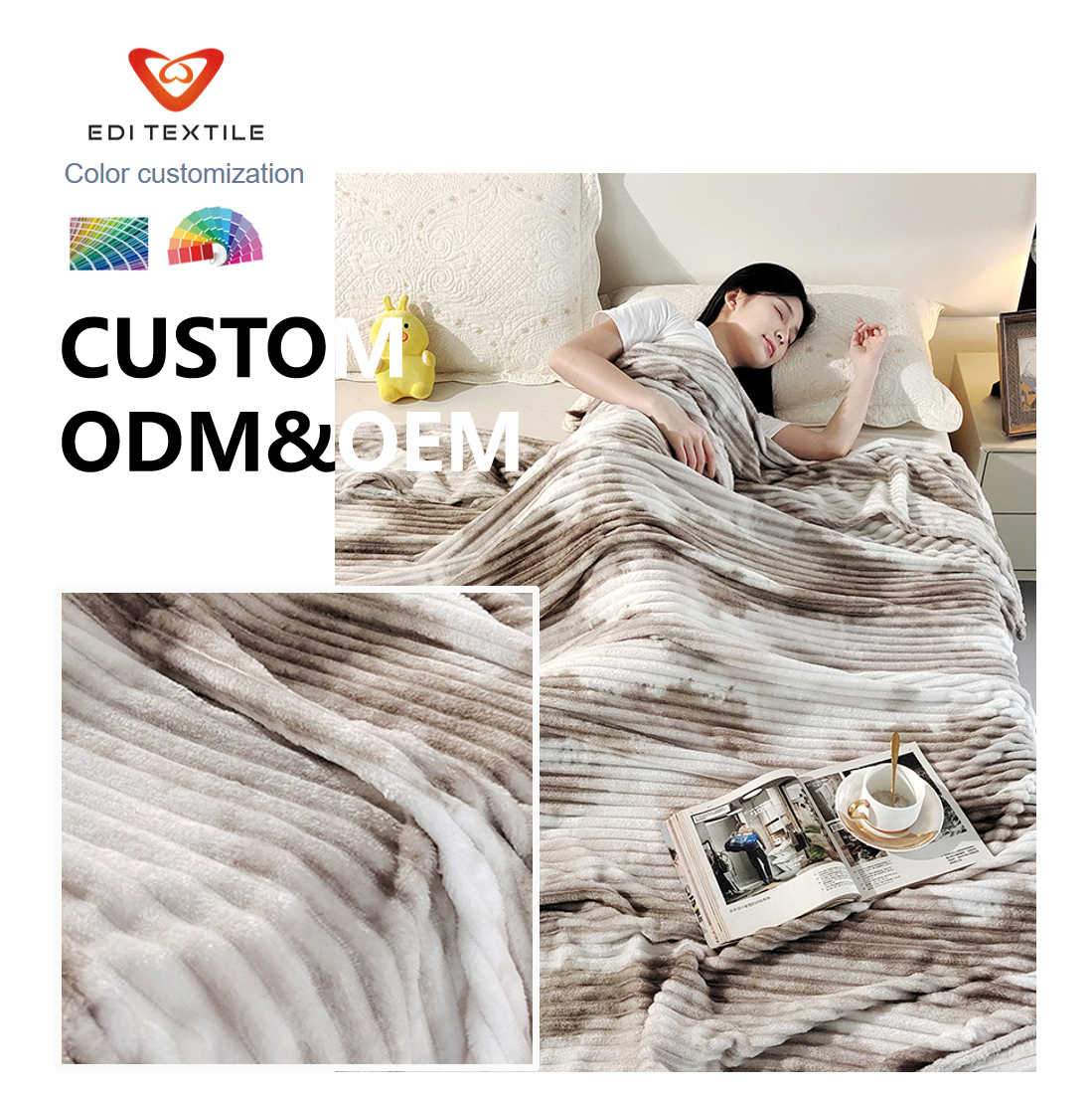  lightweight skin friendly polyestecustom tie dye printed single layer flannel blanket for wholesalers chain supermarkets  global importers-5