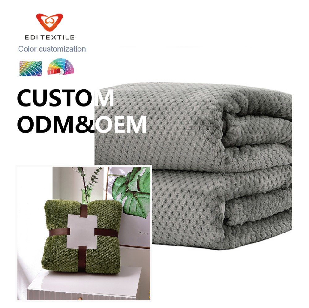 factory direct supply checkered jacquard flannel fleece throw blanket for chain supermarkets global home textile importers and wholesale distributors-5