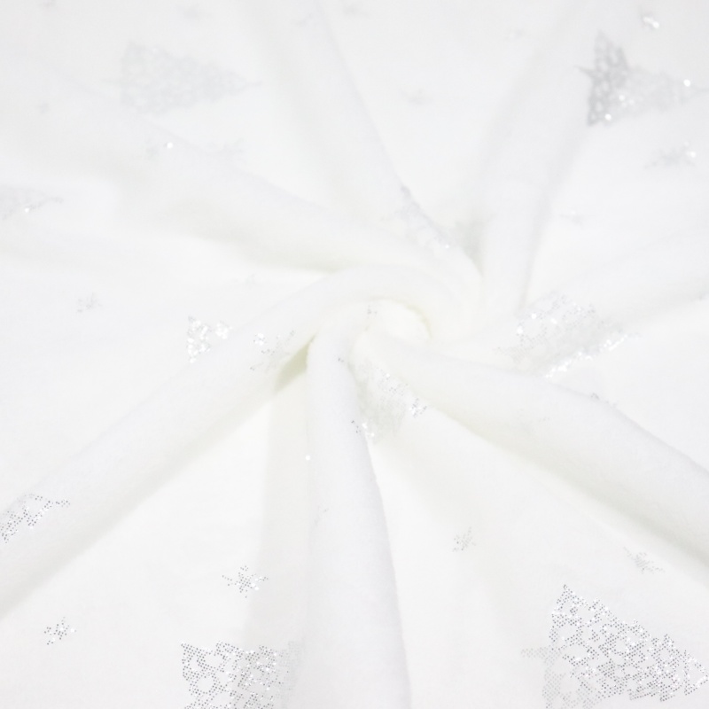 Silver Tree Foil Pattern Christmas Flannel Blanket factory