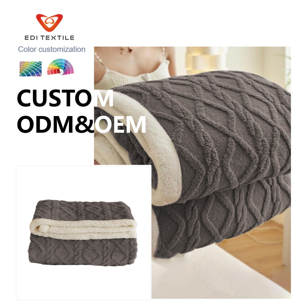 wholesale cream bubble flannel blanket ultra soft plush throw with raised bubble texture for hotel guest rooms bedroom -6