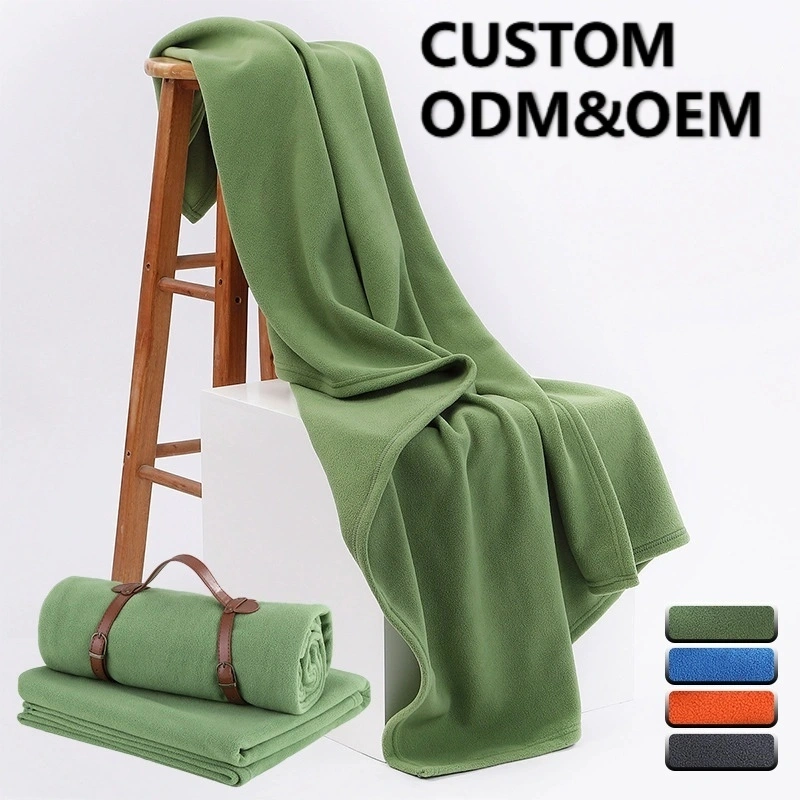 Various Colors Custom Travel Fleece Modern Solid Pattern Antipilling Polar Fleece Blanket Portable and Wearable for Airplane Use