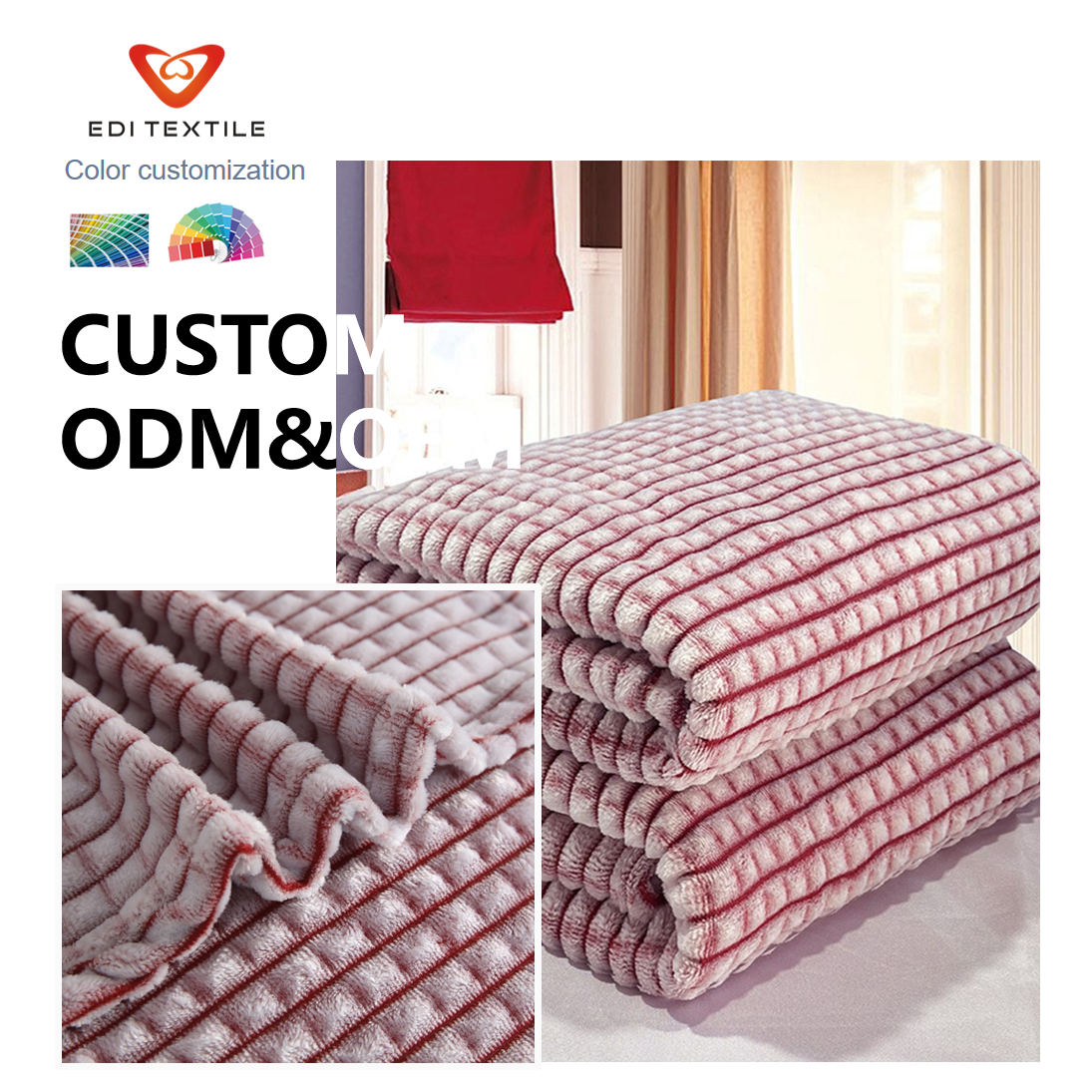 Hurtowe kociki flanelowe w jasnych odcieniach z paskami (cięte), eleganckie teksturowane kociki dekoracyjne przeznaczone dla dużych supermarketów