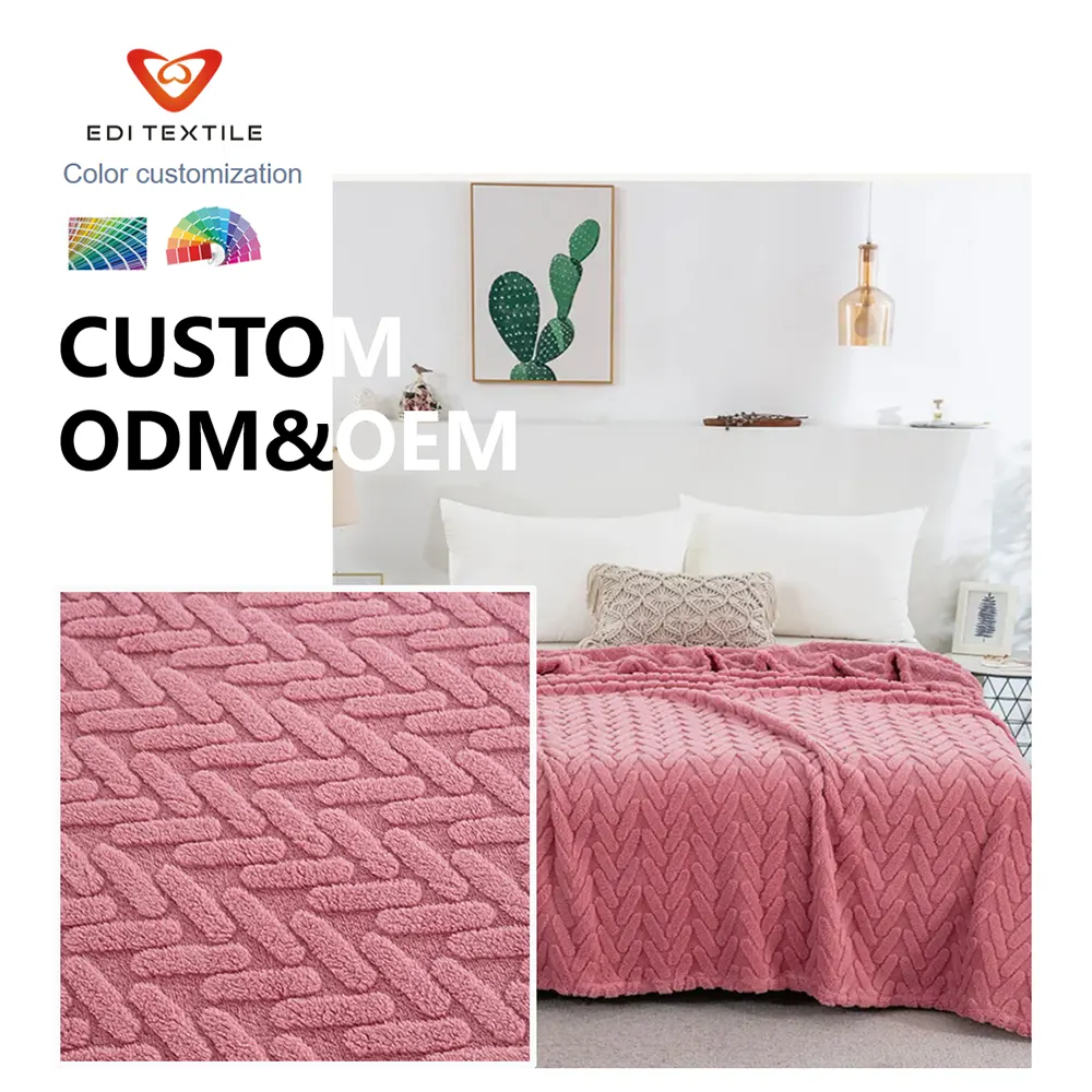 Factory Direct Wholesale Anti-Pilling Thick Jacquard Soft Sherpa Fleece Throw Blanket
