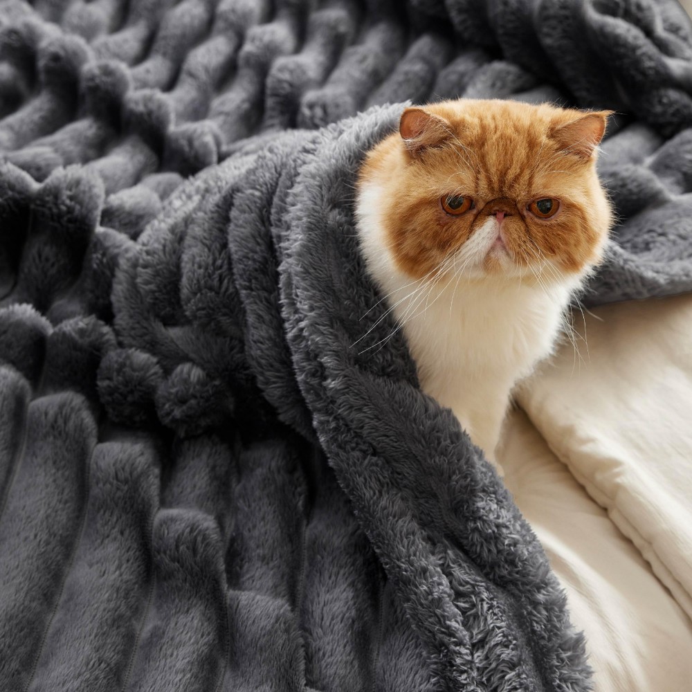Strip Jacquard fleece Blanket
