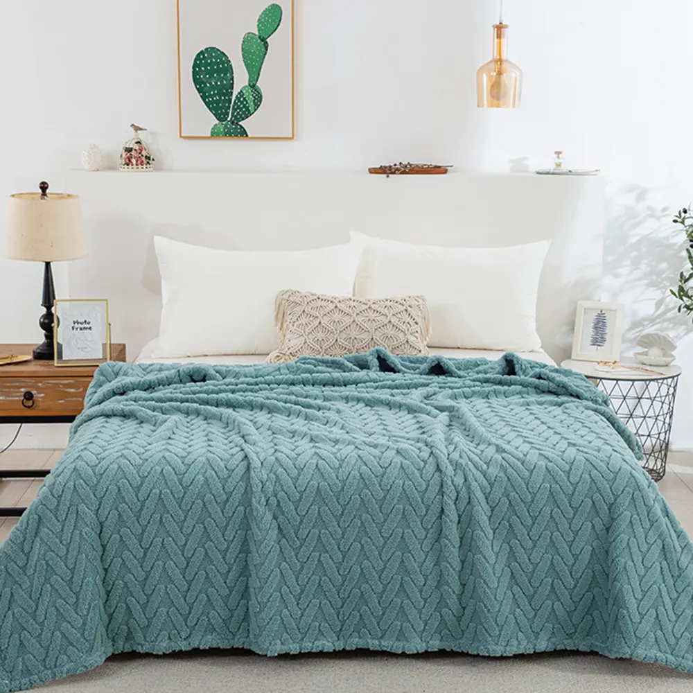 jacquard sherpa fleece blanket