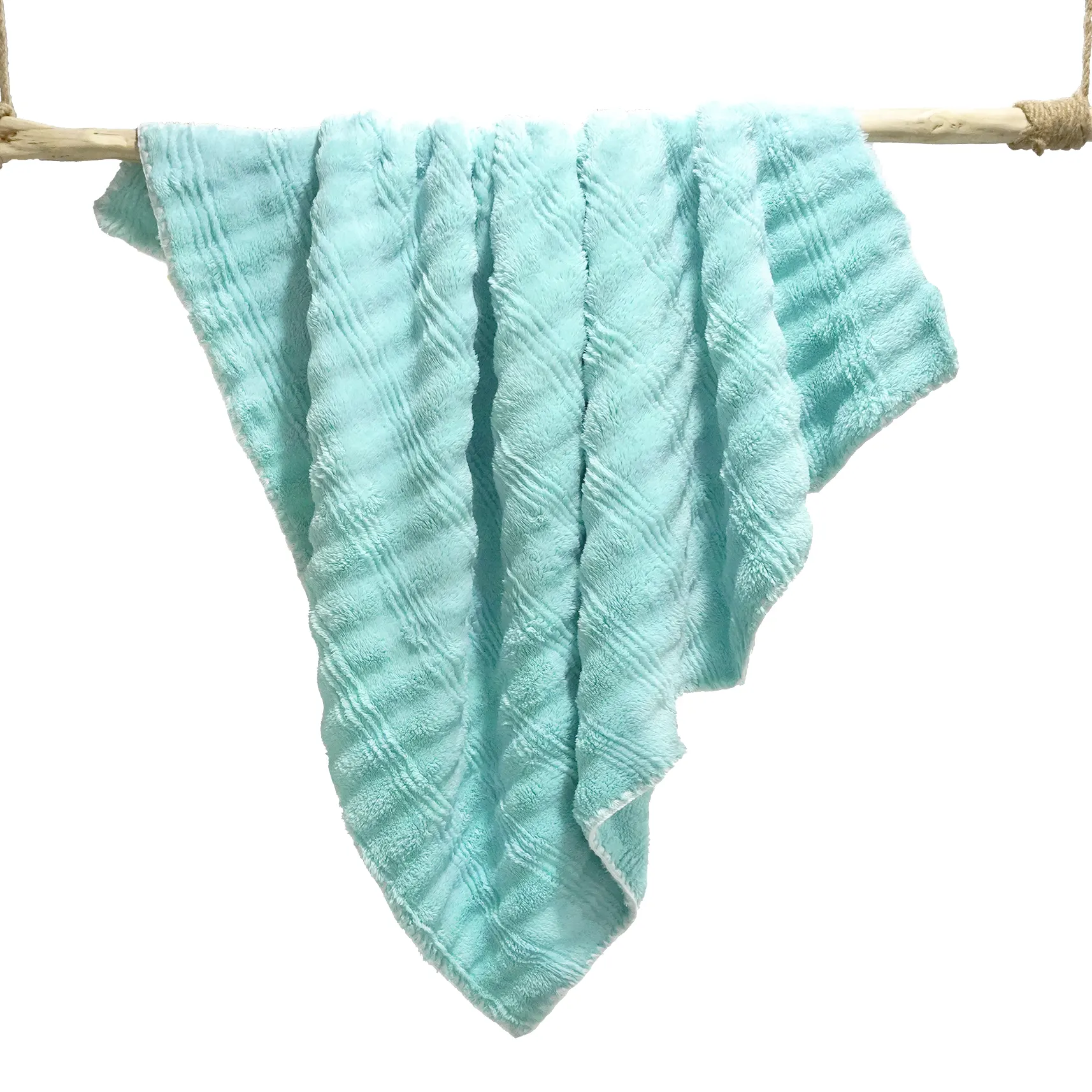 wave pattern cutting flannel blanket-1