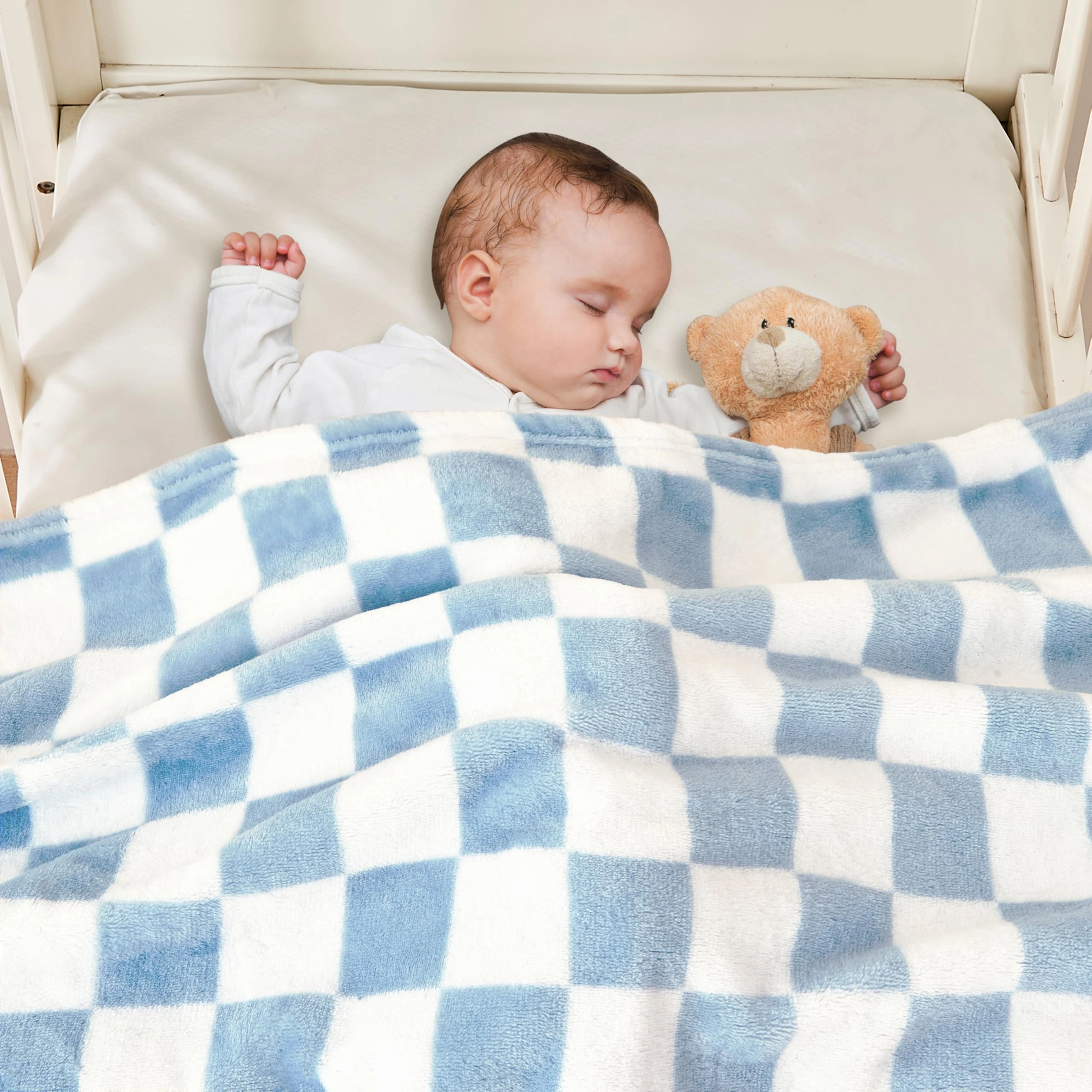 wholesale hot selling velvet double layer cozy plush soft warm cot quilt stripes flannel baby blanket for winter sherpa blanket-5