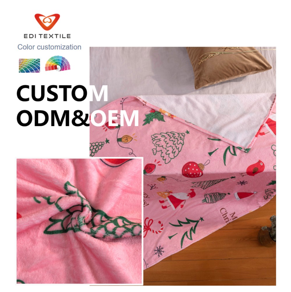 Christmas Printed Flannel Blanket Soft Skin-friendly Holiday Pattern for Wholesalers, Chain Supermarkets and Global Importers