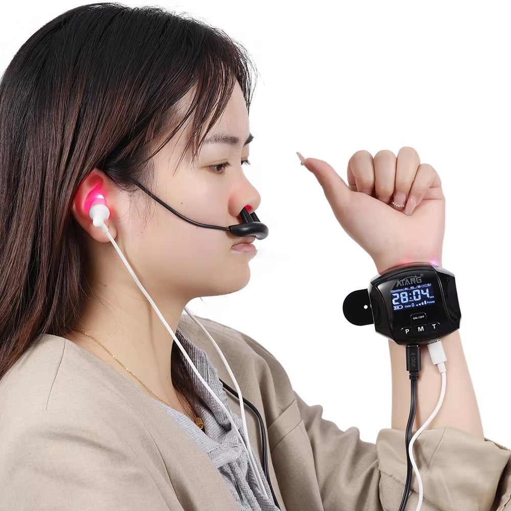 Tinnitus Rehabilitation Elderly-Friendly LLLT Laser Watch Health Assistant for Active Aging
