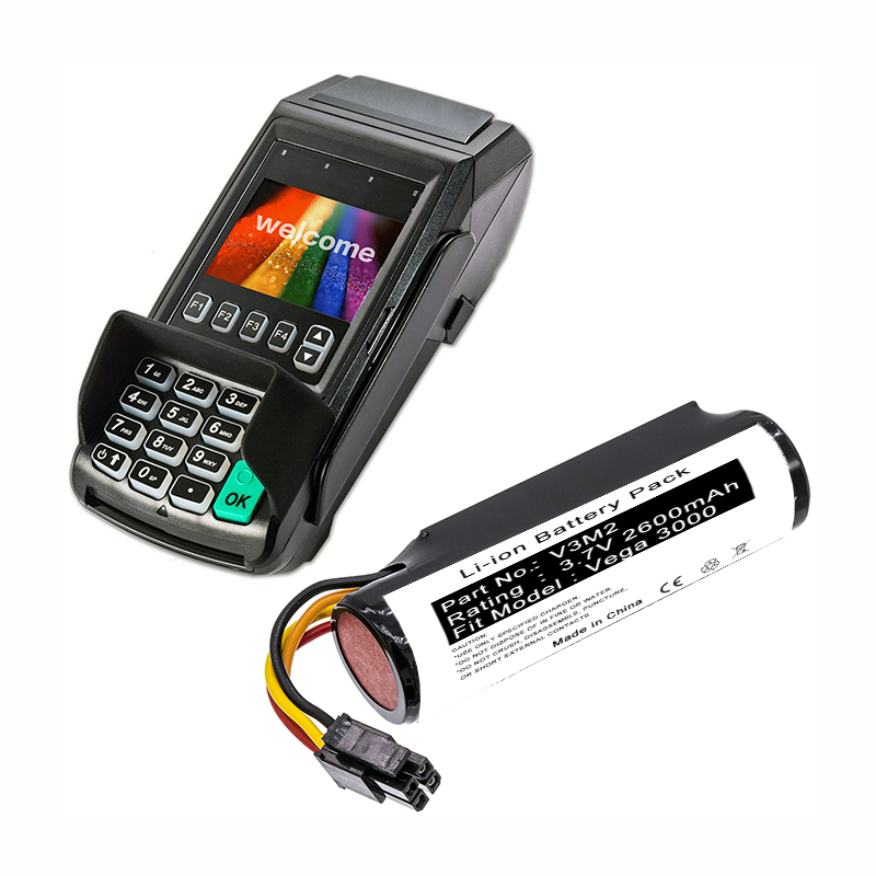 Customized li-ion 3.7V 2600mAh battery Lithium ion for Castles V3M2 40100023 Vega 3000 pos system terminal
