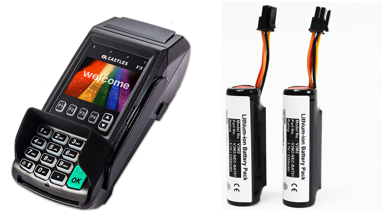 3.7v 3350mah Lithium Ion Vega 3000 POS Terminal Li-ion Battery for Castles V3m2 POS Payment