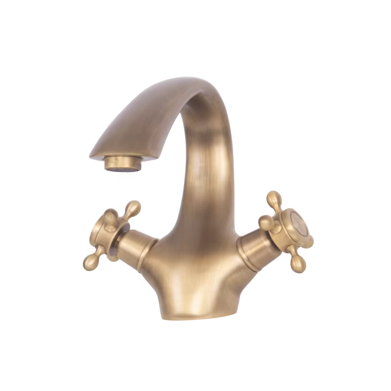 Luxury Brass Dual Handles Basin Tap - Bronze factory