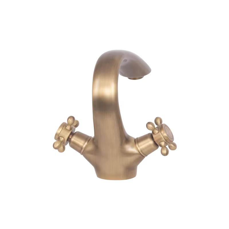 Luxury Brass Dual Handles Basin Tap - Bronze supplier