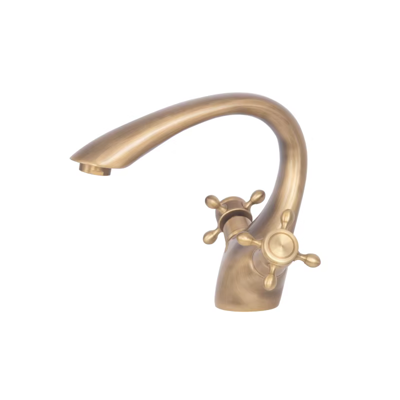 Luxury Brass Dual Handles Basin Tap - Bronze manufacture