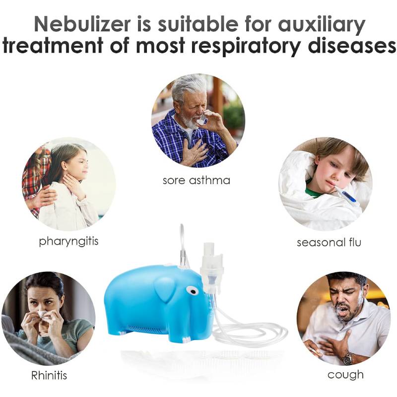 Cute Elephant Inhalers Asthma Nebulizador Portatill Piston Compressor Nebulizer for Children
