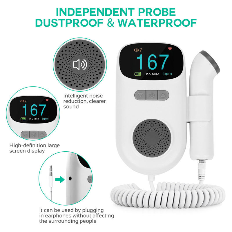 Digital Fetal Doppler Clinical Natural Fetal Doppler Baby Heartbeat Monitor (10).jpg