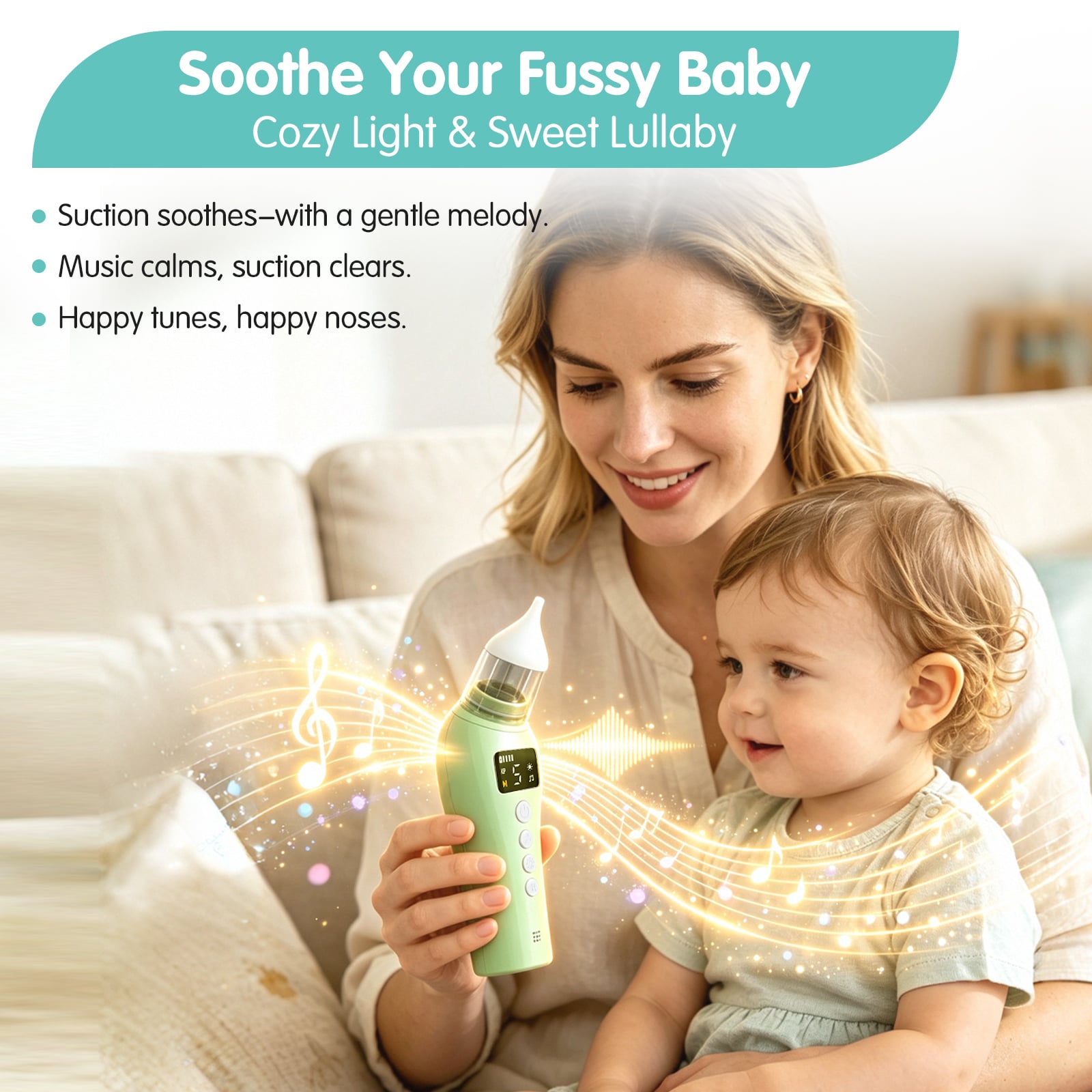 New Design Baby Electronic Baby Nose Cleaner Rechargeable Soft Tip Nasal Aspirator