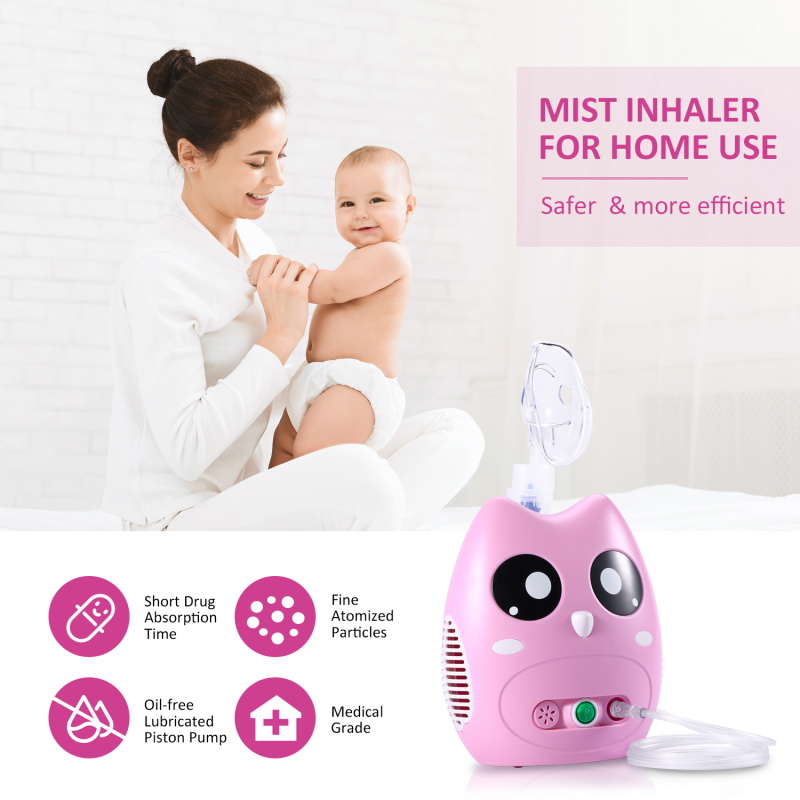 Cartoon Owl Medical Hospital Household High Flow Casper Compressor Nebulizer for Adult Children
