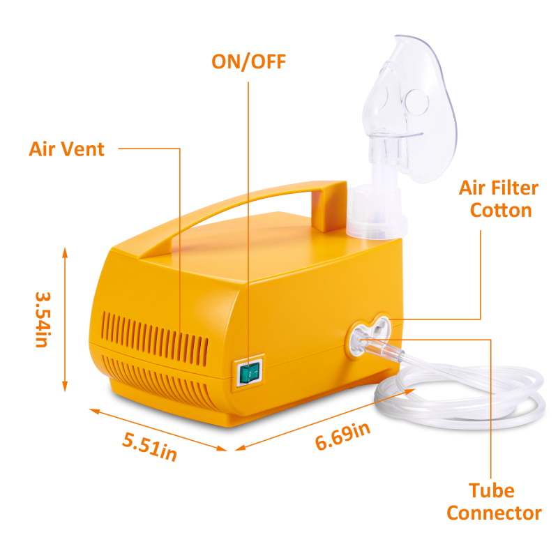 Hot Selling Quiet Nebulizador Machine Portable Home Jet Piston Compressor Nebulizer
