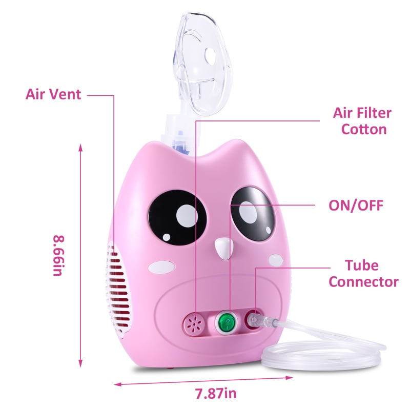 Cartoon Owl Medical Hospital Household High Flow Casper Compressor Nebulizer for Adult Children
