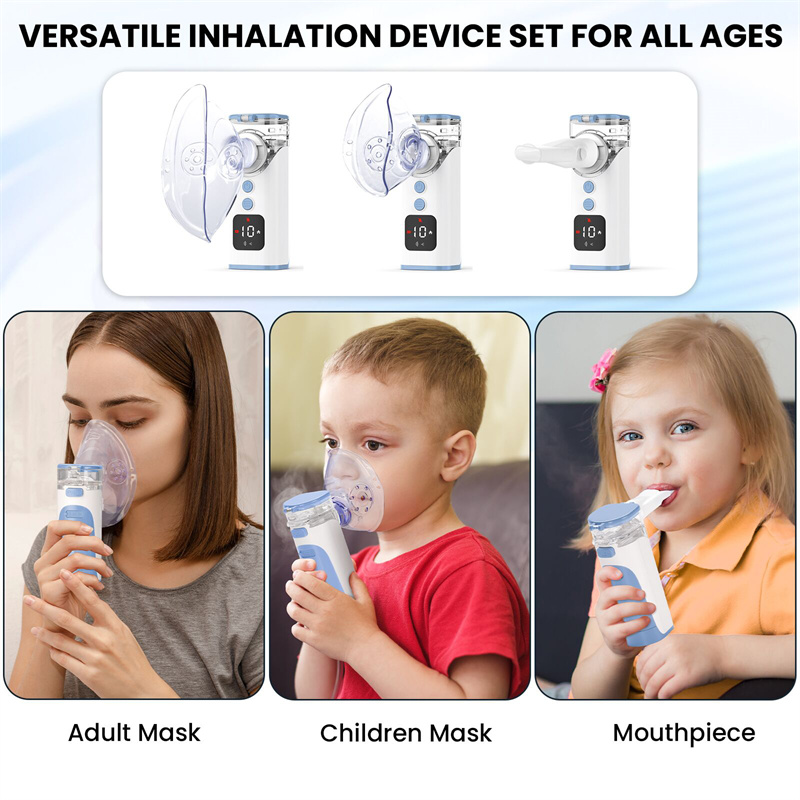 High-Quality Digital Mesh Nebulizer for Fast and Effective Aerosol Therapy with Mist Control and Low Water Detection
