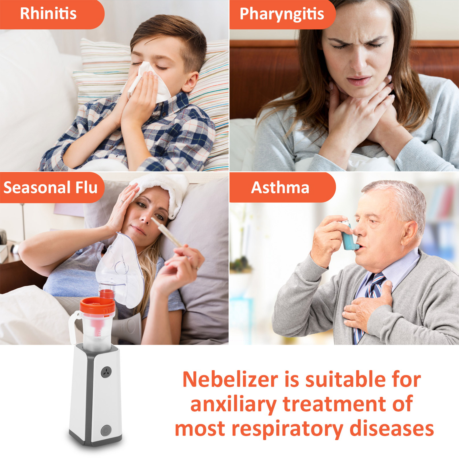 Dual-purpose Quite High Atomization Rate Machine DC Nebulizer With Adaptor for Home Use
