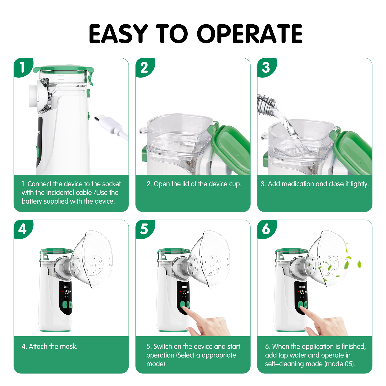 Portable Mini Smart Inhaler Digital Nebulizer Machine Rechargeable Medical Atomizer for Pediatric Baby Adult Homecare Operate with AA batttery or Type C cable Two airflow levels Household Built-in Battery Nebuliz ( (6).jpg