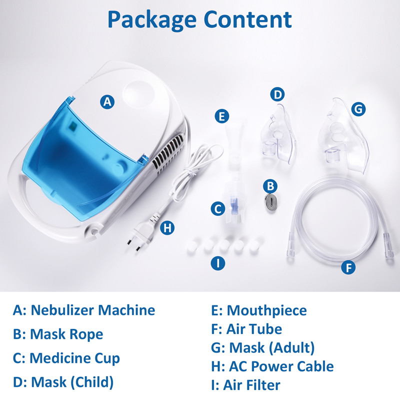 Hot Selling Quiet Nebulizador Machine Portable Home Jet Piston Compressor Nebulizer
