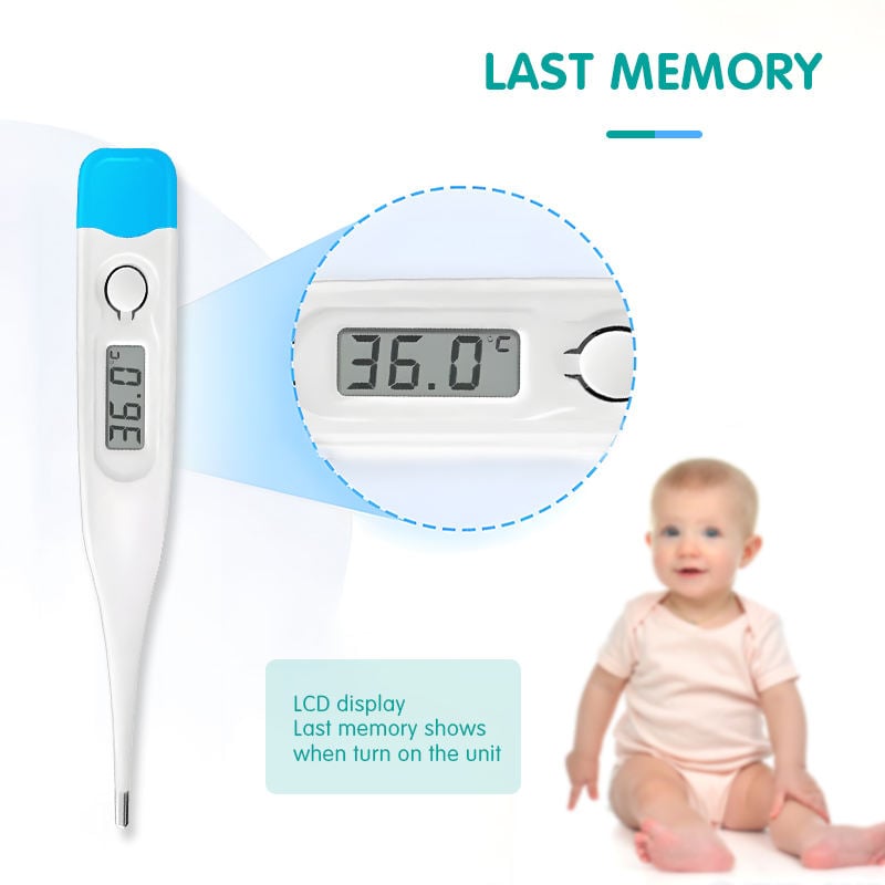 Clinical Grade Digital Body Thermometer with Fever Alarm for Home Care