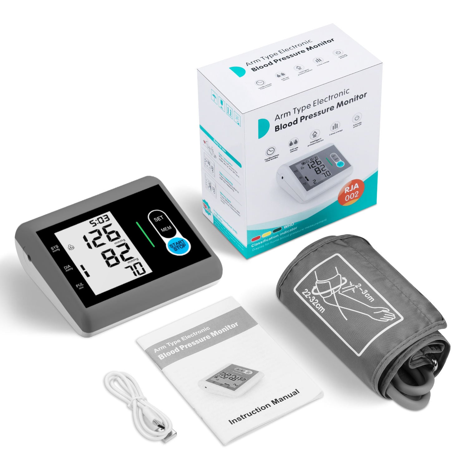 Digital Blood Pressure Machine Monitor Upper Arm BP Monitor Cuff Tensimometer
