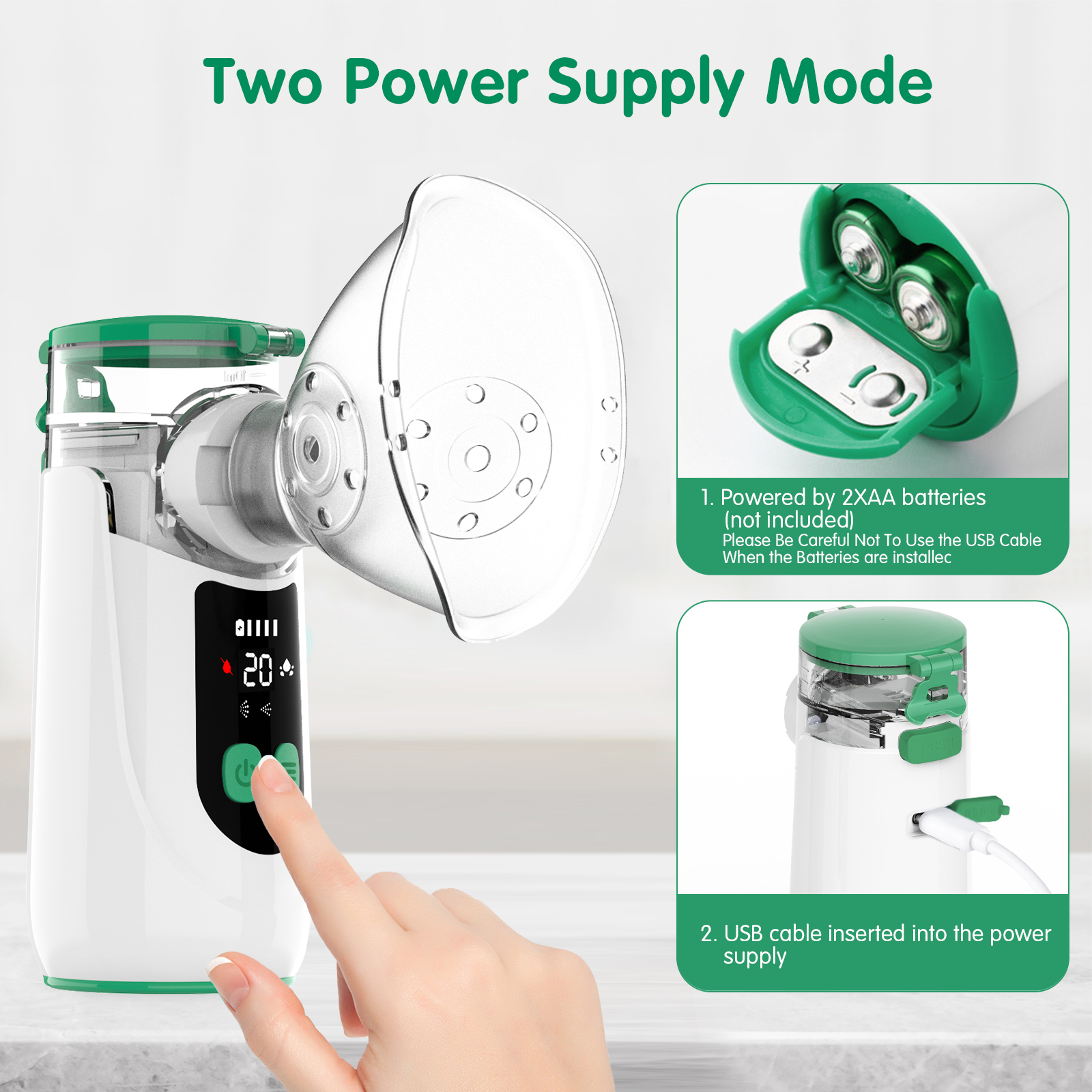 Portable Mini Smart Inhaler Digital Nebulizer Machine Rechargeable Medical Atomizer for Pediatric Baby Adult Homecare Operate with AA batttery or Type C cable Two airflow levels Household Built-in Battery Nebuliz ( (8).jpg