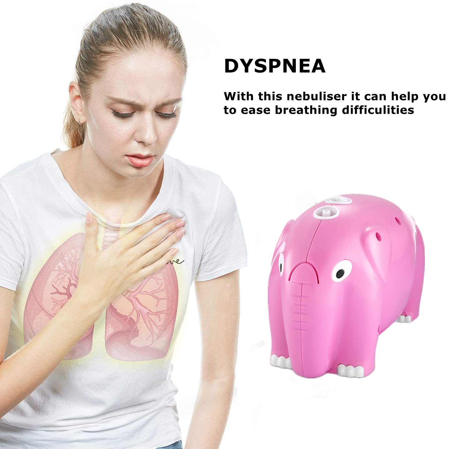 Cute Elephant Inhalers Asthma Nebulizador Portatill Piston Compressor Nebulizer for Children
