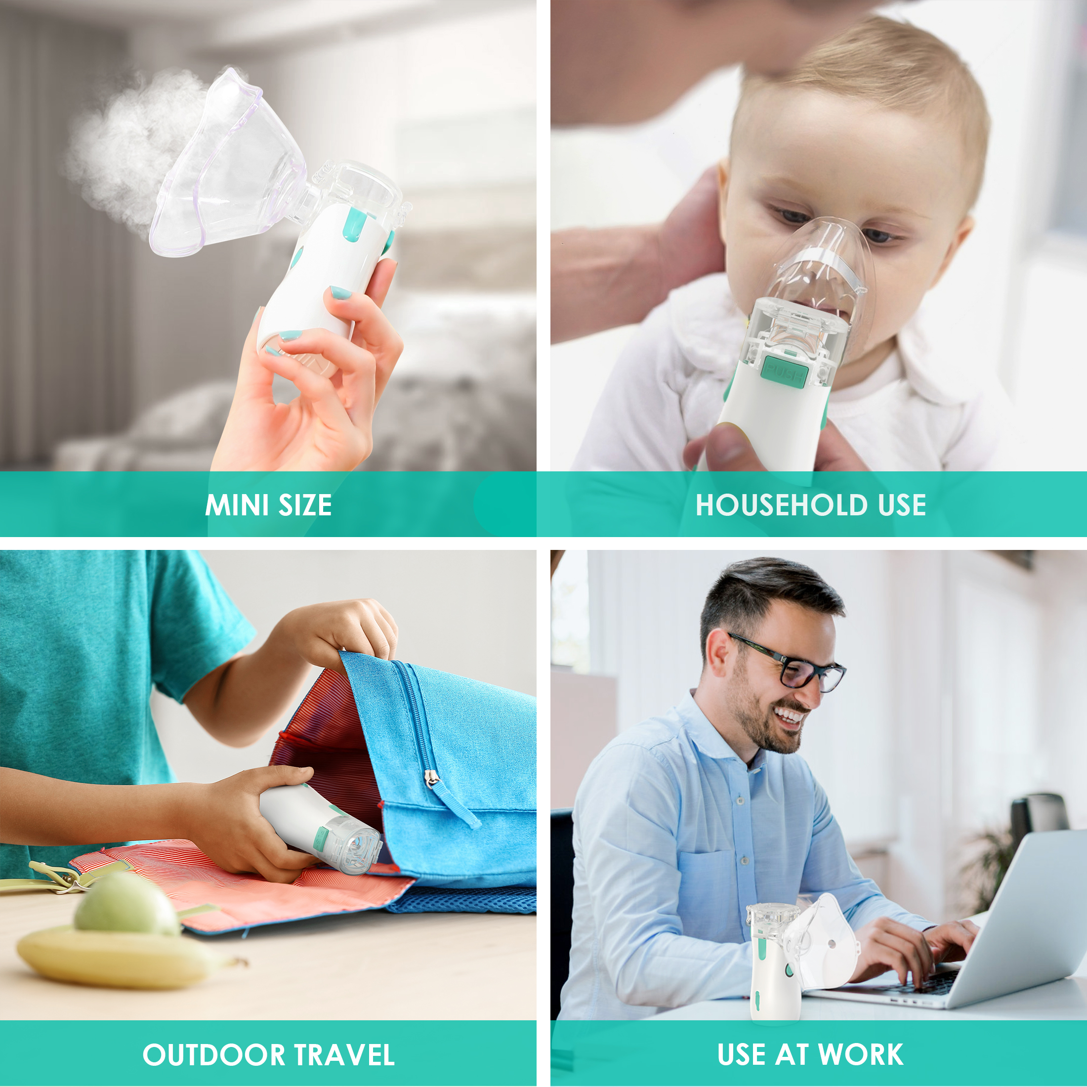 Popular Home Use Mesh Nublizers Portable Liquid Medicine Atomizer Inhaler for Aerosol Disease Therapy
