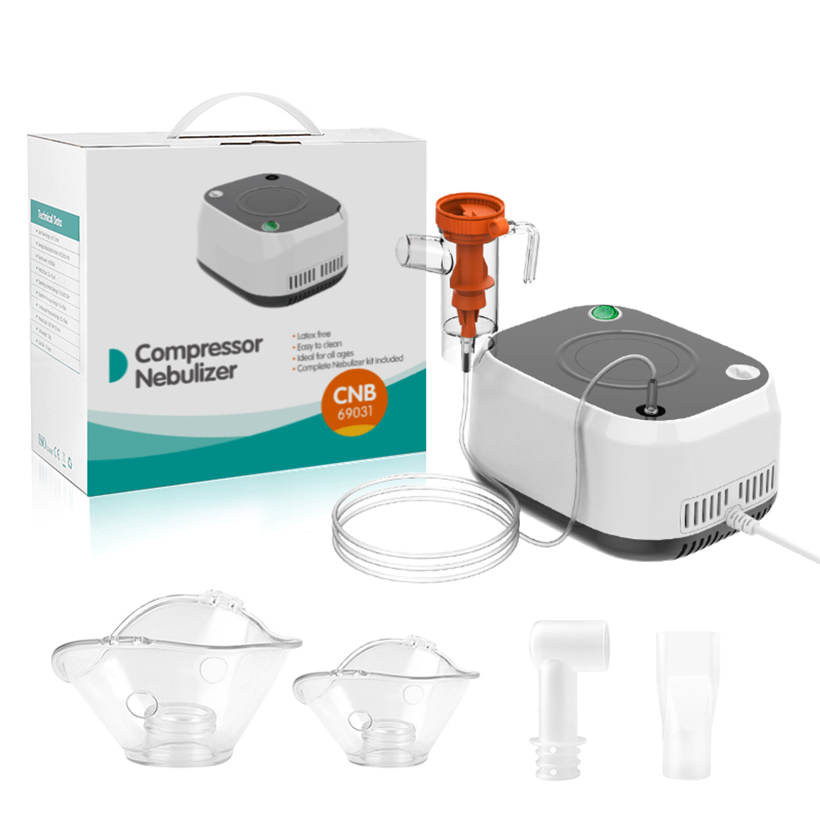 New Design Hospital Clinic for Cough Rhinitis Jet Nebulizador Portable Inhaler Low Noise Piston Compressor Nebulizer