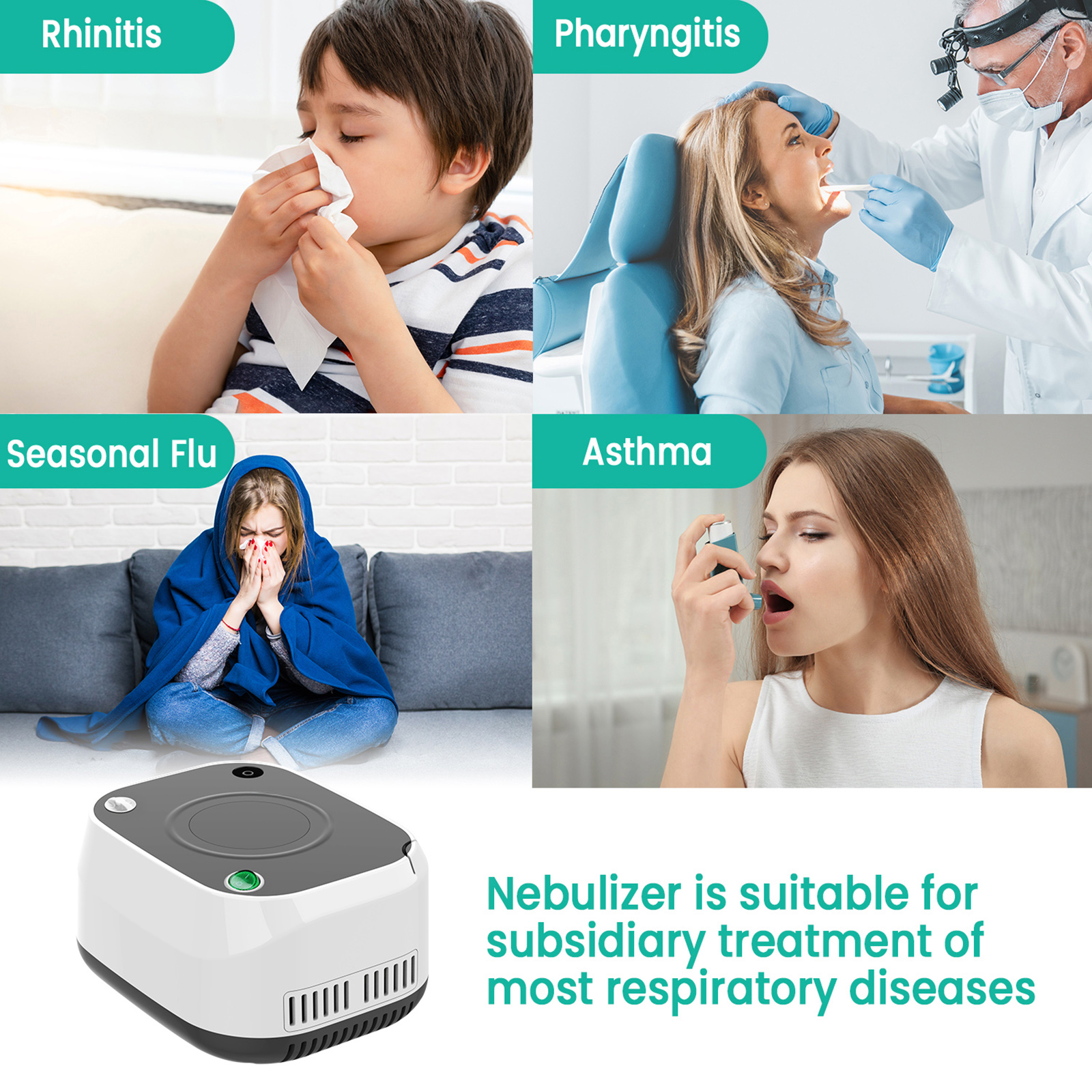 New Design Hospital Clinic for Cough Rhinitis Jet Nebulizador Portable Inhaler Low Noise Piston Compressor Nebulizer5.jpg