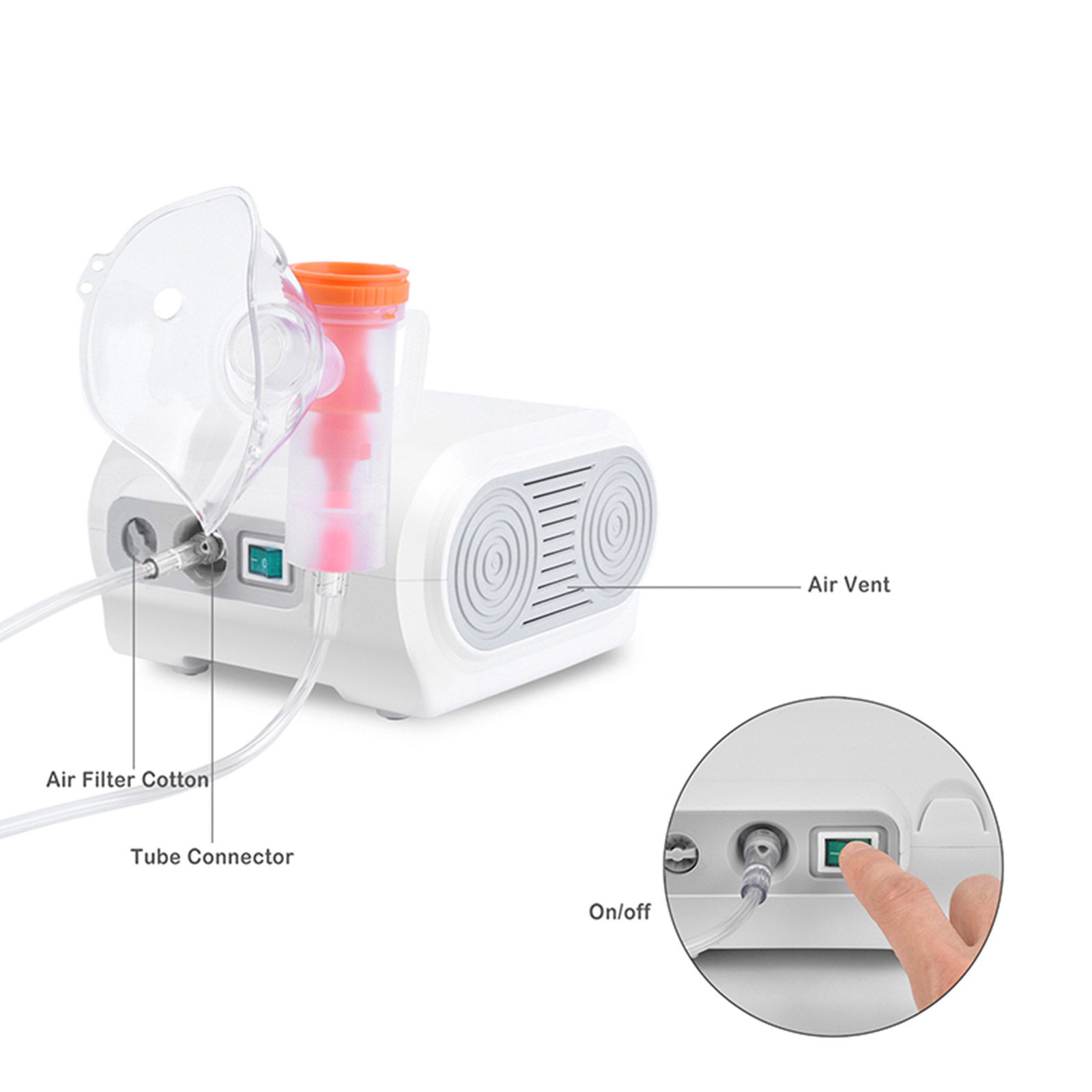 CE ISO Atomizer Portable Nebulizer Machine Mesh Compressor Nebulizer Kit Medical Disposable Nebulizer Machine
