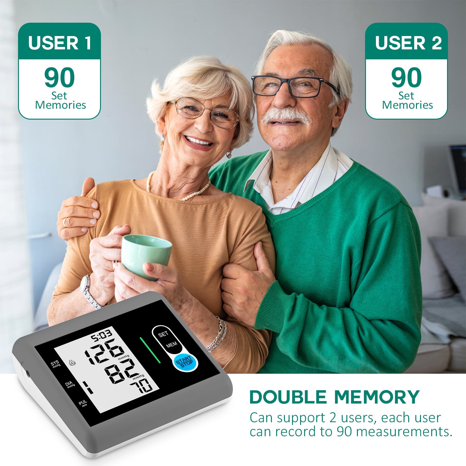 Digital Blood Pressure Machine Monitor Upper Arm BP Monitor Cuff Tensimometer

