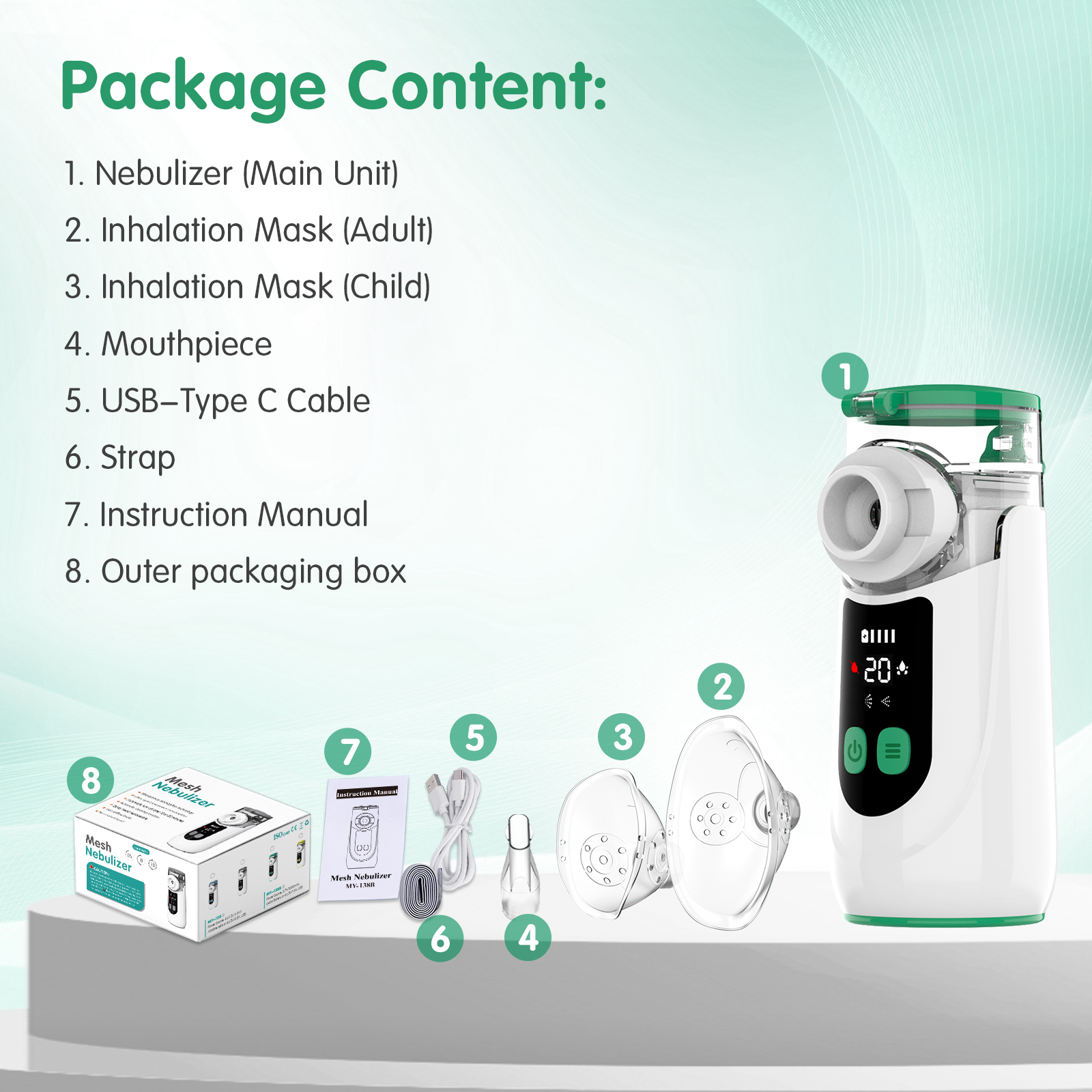 Portable Mini Smart Inhaler Digital Nebulizer Machine Rechargeable Medical Atomizer for Pediatric Baby Adult Homecare Operate with AA batttery or Type C cable Two airflow levels Household Built-in Battery Nebuliz ( (7).jpg