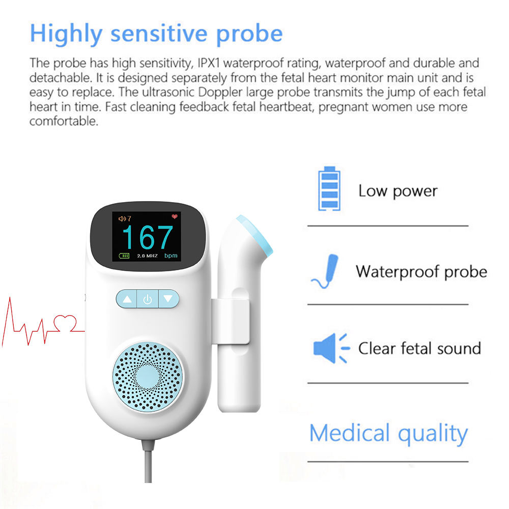 Digital Fetal Doppler Clinical Natural Fetal Doppler Baby Heartbeat Monitor (9).jpg