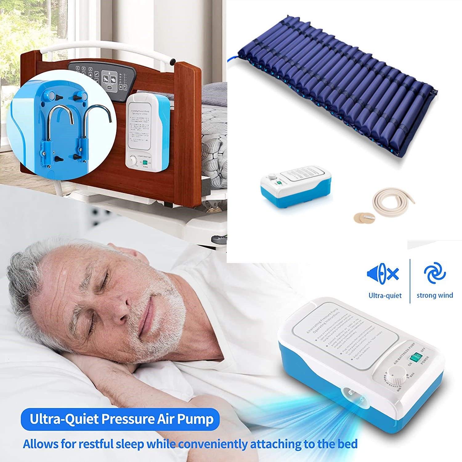 Large Alternating Air Pressure Mattress Pad Waterproof Pressure Relief Ulcer Cushion Pad Bed Sore Mattress with Quiet Pump5.jpg