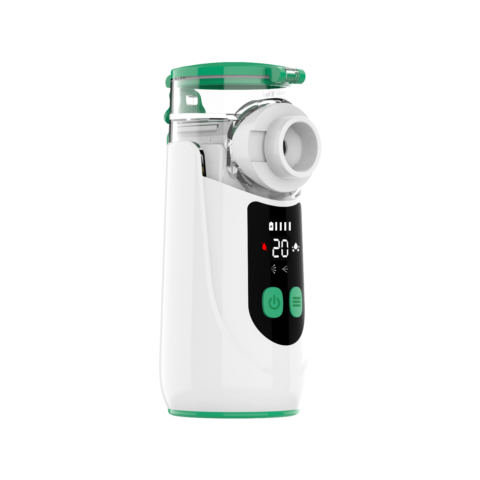 Portable Mini Smart Inhaler Digital Nebulizer Machine Rechargeable Medical Atomizer for Pediatric Baby Adult Homecare Operate with AA batttery or Type C cable Two airflow levels Household Built-in Battery Nebulizador Machine