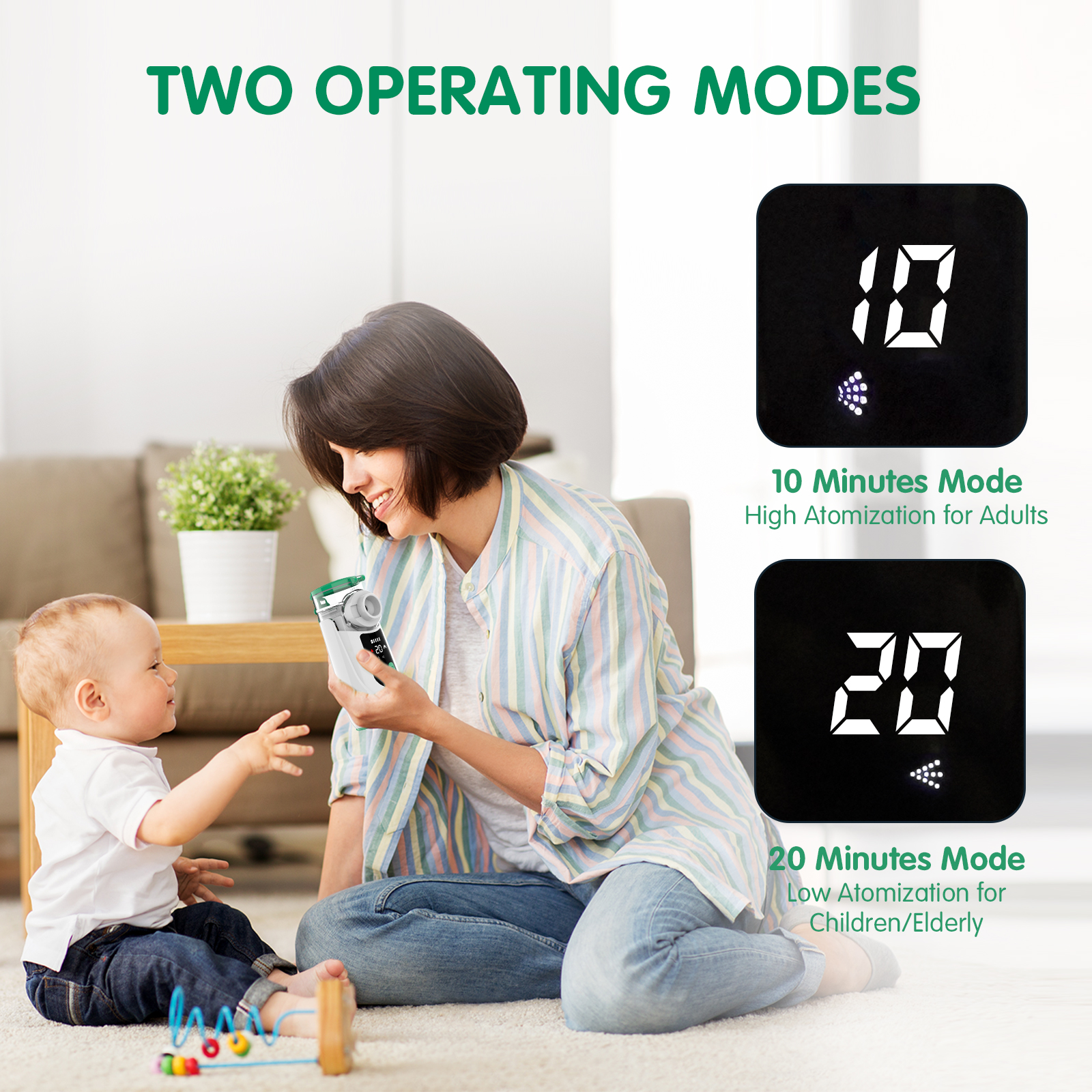 Portable Mini Smart Inhaler Digital Nebulizer Machine Rechargeable Medical Atomizer for Pediatric Baby Adult Homecare Operate with AA batttery or Type C cable Two airflow levels Household Built-in Battery Nebuliz ( (3).jpg