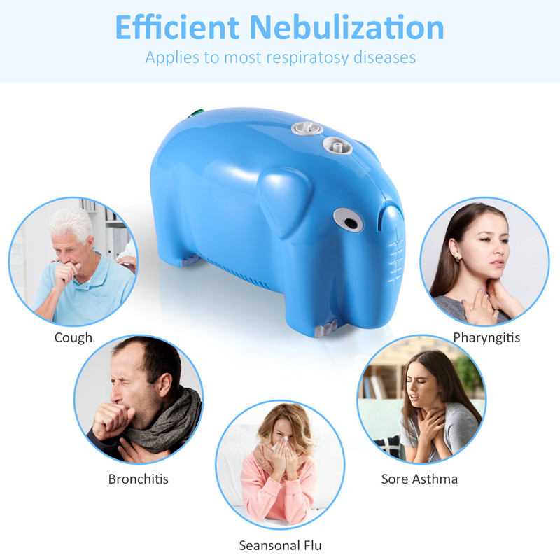 Cute Elephant Inhalers Asthma Nebulizador Portatill Piston Compressor Nebulizer for Children
