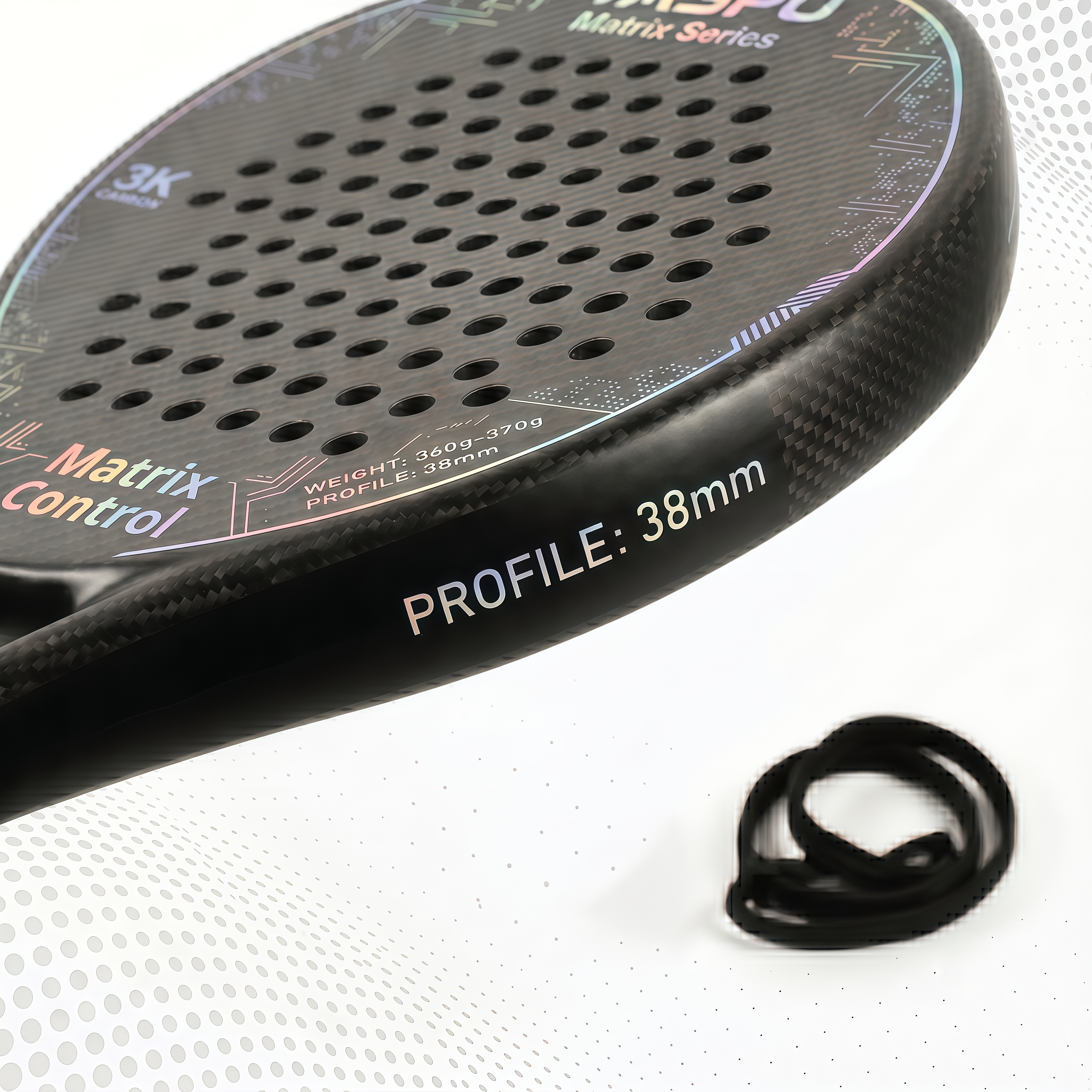 Taspo Matrix Control Padel Racket - 3K Carbon Teardrop Shape with Multi-EVA Core