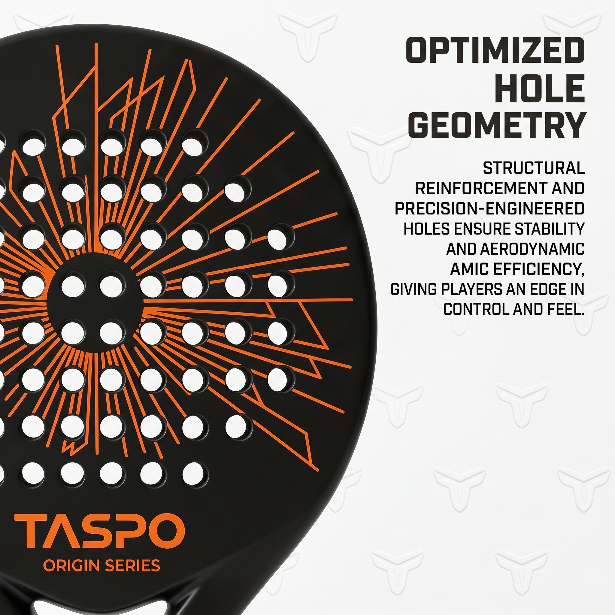 Taspo Origin Core Fiberglass Padel Racket - Round Shape Soft EVA Paddle for Beginners