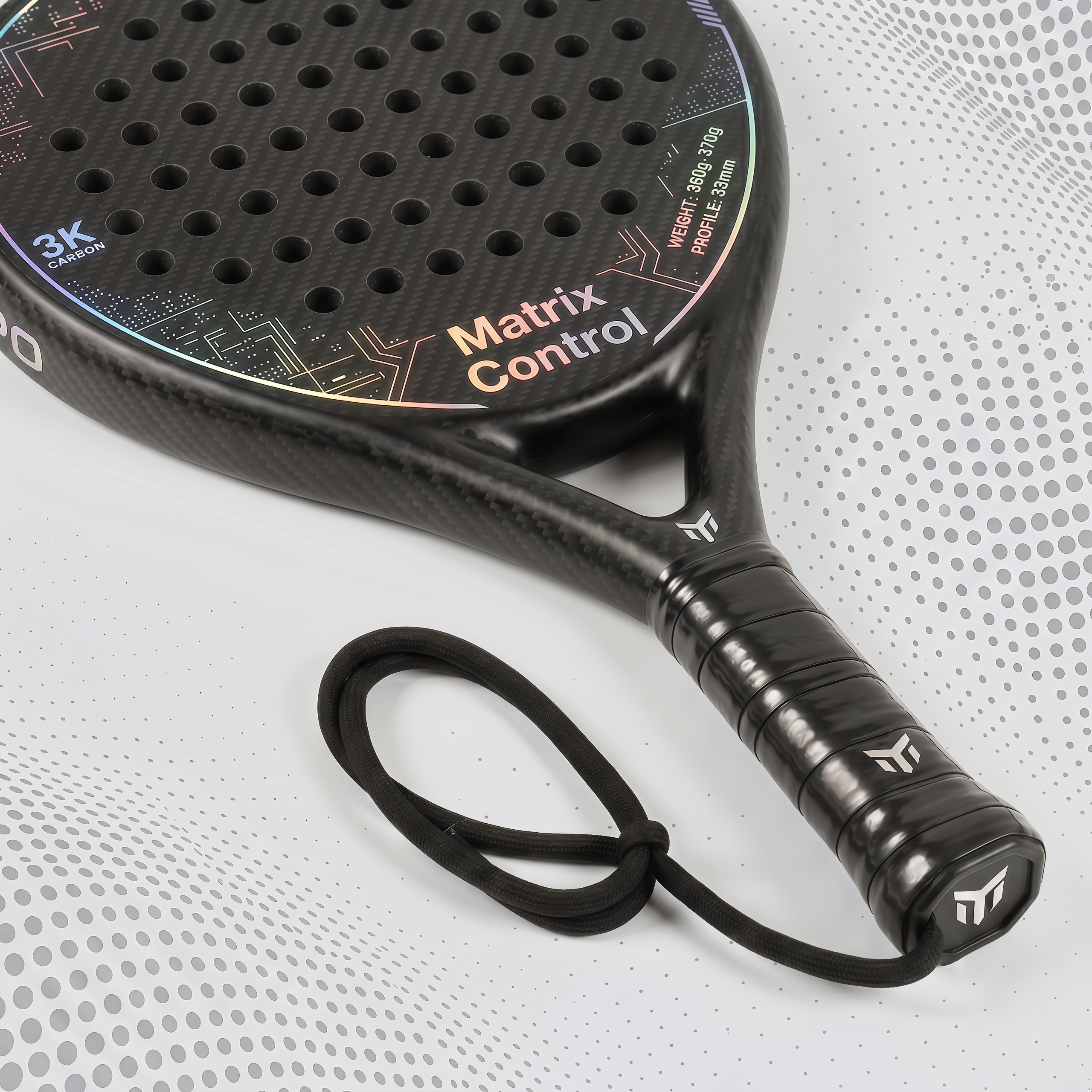 Taspo Matrix Control Padel Racket - 3K Carbon Teardrop Shape with Multi-EVA Core