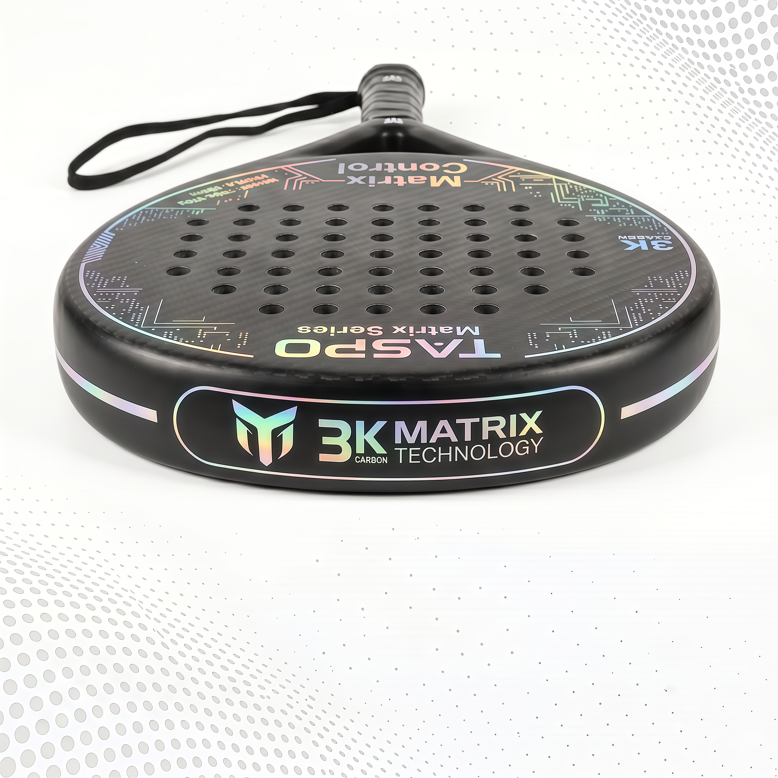Taspo Matrix Control Padel Racket - 3K Carbon Teardrop Shape with Multi-EVA Core