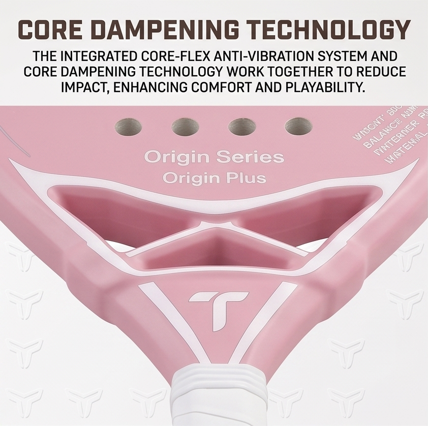 Taspo Origin Plus Hybrid Padel Racket - Carbon Frame & Fiberglass Face Round Paddle
