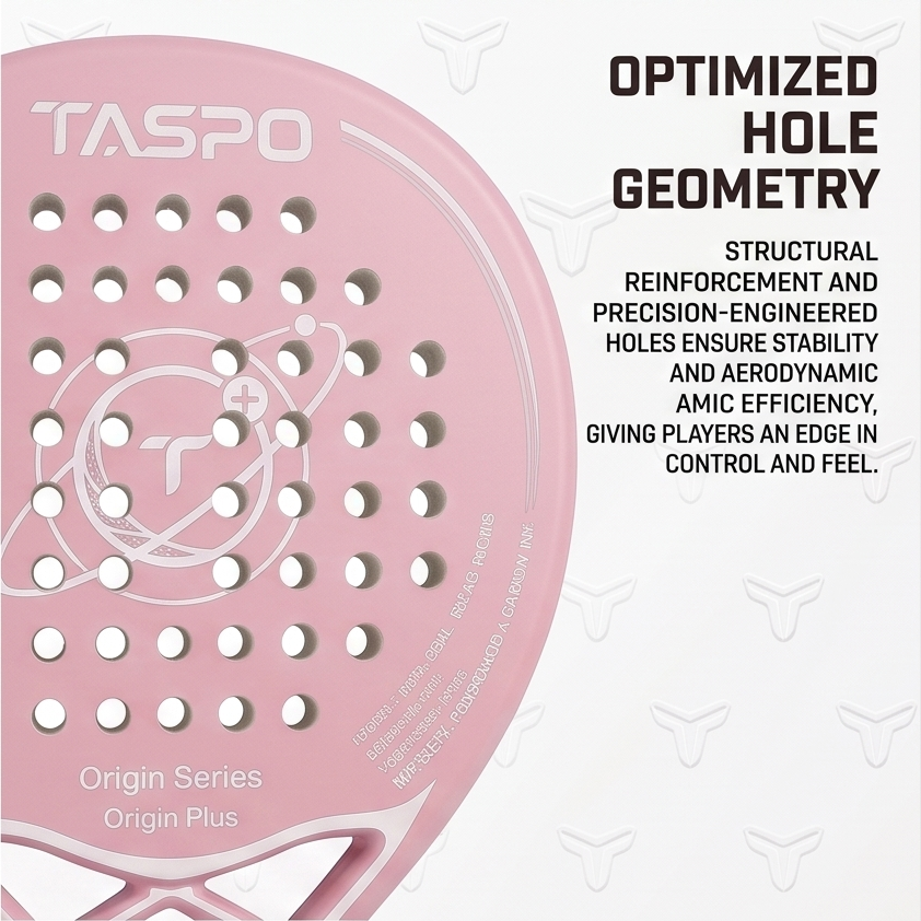 Taspo Origin Plus Hybrid Padel Racket - Carbon Frame & Fiberglass Face Round Paddle